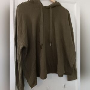 Army Green Hoodie, Slitted Sides